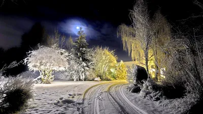 Vivid Moonlit Wallpaper Nature Wallpaper 4K 1920x1080 Hd, Desktop, Wallpaper, Of, A, Moonlit, Winter, Night, Featuring, Snow-covered, Landscape, Glistening, Gray, Ultrawide, Full HD