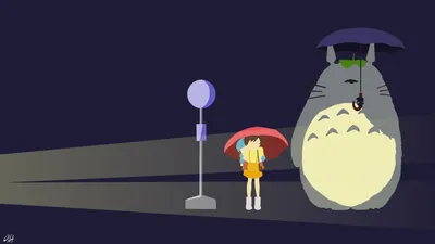 Minimalist Anime Neighbor Minimal Wallpaper 4K 1920x1080 A, Minimalist, Hd, Desktop, Wallpaper:, Featuring, An, Anime, Scene, Neighbor, Totoro, Depicts, Black, Brown, Ultrawide, Full HD