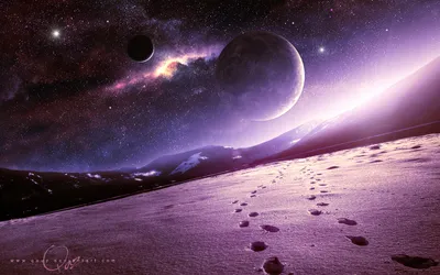 Vibrant Sci Wallpaper Nature Wallpaper 4K 1920x1200 Sci‑fi, Landscape, Hd, Pc, Desktop, Wallpaper, Purple, Alien, Plain, Footprints, Leading, Distant, Gray, Ultrawide, Full HD