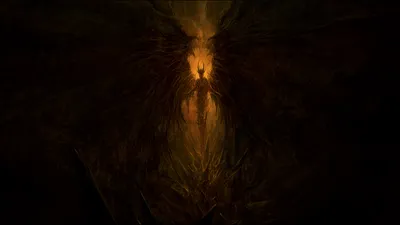 Bold Dark Wallpaper Black/Dark Wallpaper 4K 1920x1080 Dark, Demon, Figure, With, Glowing, Eyes, And, Horns, Emerges, Shadows, Set, Against, Black, Brown, Ultrawide, Full HD
