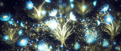 Mesmerizing Abstract Fractal Design Luminous Nature Wallpaper 4K 2560x1080 A, Mesmerizing, Abstract, Fractal, Design, Featuring, Luminous, Flowers, Ethereal, Blue, Orbs, Creating, White, Ultrawide, QHD