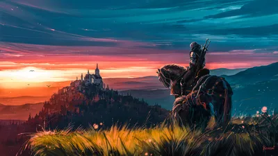 Geralt Rivia Witcher Wild Hunt Fantasy Wallpaper 4K 1920x1080 Geralt, Of, Rivia, From, The, Witcher, 3:, Wild, Hunt, Gazes, Distant, Castle, Brown, Ultrawide, Full HD