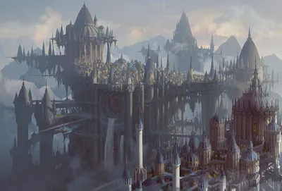 Fantasy Cityscape Towering World Wallpaper 4K 1920x1299 Hd, Fantasy, Cityscape, With, Towering, Gothic, Spires, And, Intricate, Bridges, Set, Against, Gray, Landscape, Full HD
