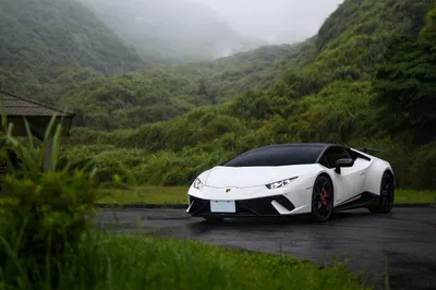 Crisp White Wallpaper Cars Wallpaper 4K 5649x3766 White, Lamborghini, Aventador, Sports, Car, Parked, On, A, Wet, Mountain, Road, Amid, Landscape, 4k