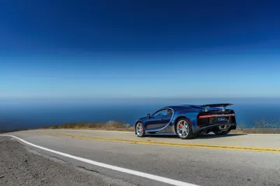 Chiron Scenic Overlooking Cars Wallpaper 4K 4096x2732 A, Striking, Bugatti, Chiron, Parked, On, Scenic, Road, Overlooking, Vast, Ocean, Under, Brown, Gray, Landscape, 4k