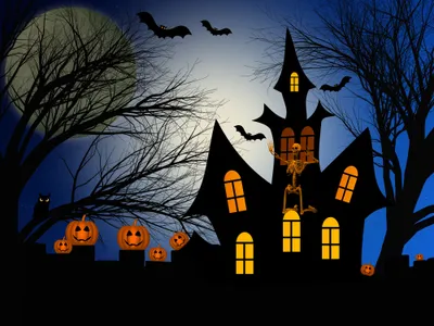 Dreamy Dark Wallpaper Cars Wallpaper 4K 4000x3000 Dark, Halloween, Scene, Featuring, A, Haunted, House, With, Glowing, Windows, Flying, Bats, White, Gray, Landscape, 4k