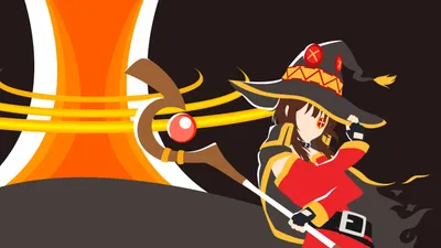 Sleek Minimalist Wallpaper Minimal Wallpaper 4K 2560x1440 Minimalist, Hd, Pc, Desktop, Wallpaper, Featuring, Megumin, From, Konosuba, Rendered, Bold, Anime-style, White, Orange, Red, Ultrawide, QHD