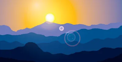 Artistic Layered Mountain Silhouette Sun Nature Wallpaper 4K 4050x2045 Artistic, Hd, Desktop, Wallpaper, Featuring, A, Layered, Mountain, Silhouette, Sun, Setting, Casting, Black, Blue, Ultrawide, 4k