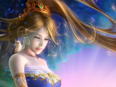 Fantasy Serene Woman Flowing Hair Animals Wallpaper 4K 1600x1200 A, Stunning, Hd, Fantasy, Wallpaper, Featuring, Serene, Woman, Flowing, Hair, Delicate, Bird, White, Landscape