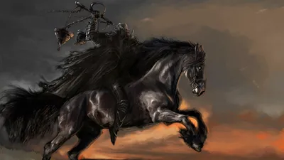 Golden Dark Wallpaper Black/Dark Wallpaper 4K 1920x1080 Dark, Warrior, Clad, In, Black, Armor, Rides, A, Fierce, Horse, Against, Moody, Brown, Ultrawide, Full HD