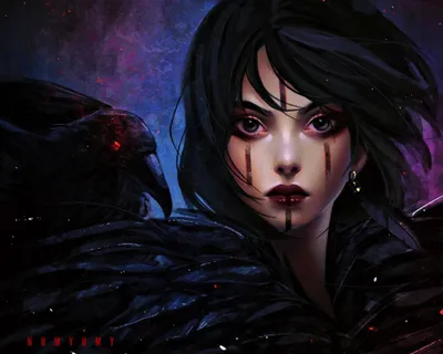 Dark Angel Black Hair Lipstick Black/Dark Wallpaper 4K 2000x1600 Hd, Desktop, Wallpaper, Featuring, A, Dark, Angel, With, Black, Hair, Striking, Lipstick, Brown, Square, Full HD