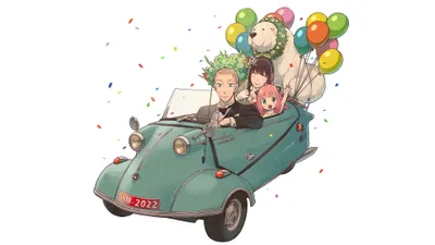 Crisp Anime Wallpaper Cars Wallpaper 4K 3840x2160 Anime-style, 4k, Ultra, Hd, Wallpaper, Featuring, Spy, X, Family, Characters, Loid, Forger, White, Gray, Ultrawide