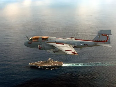 Crisp Northrop Wallpaper Cars Wallpaper 4K 1600x1200 A, Northrop, Grumman, Ea-6b, Prowler, Flies, Over, Naval, Aircraft, Carrier, Ocean, Captured, Gray, White, Landscape