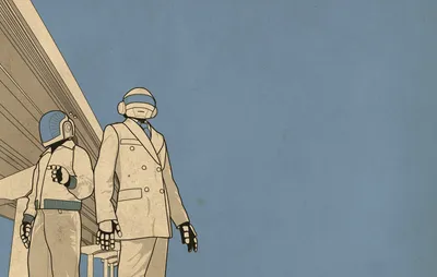 Epic Illustration Wallpaper Minimal Wallpaper 4K 1680x1069 Hd, Wallpaper, And, Background, Featuring, An, Illustration, Of, Daft, Punk, Futuristic, Suits, Gray, Ultrawide
