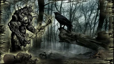Dark Themed Shadowy Creature Looming Black/Dark Wallpaper 4K 1920x1080 Hd, Dark-themed, Pc, Wallpaper, Featuring, A, Shadowy, Creature, Looming, Misty, Eerie, Forest, Gray, Ultrawide, Full HD