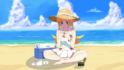 Anime Character Monogatari Nature Wallpaper 4K 1920x1080 Hd, Anime, Desktop, Wallpaper, Featuring, A, Character, From, Monogatari, Series, Sitting, Sunny, Blue, White, Ultrawide, Full HD