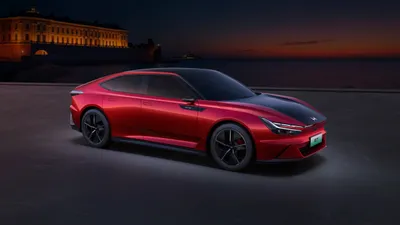 Bright Sleek Wallpaper Cars Wallpaper 4K 5120x2880 Sleek, Red, Honda, Gt, Electric, Car, Showcased, At, Dusk, Historic, Building, Rendered, Ultrawide, 4k