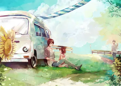 Moody Anime Wallpaper Nature Wallpaper 4K 1695x1200 Hd, Pc, Desktop, Wallpaper, Anime, Original, Scene, Of, Brown, Haired, Characters, Short, White, Landscape