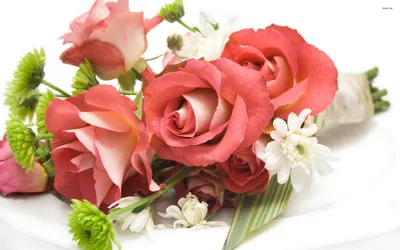 Calm Vibrant Wallpaper Nature Wallpaper 4K 2560x1600 A, Vibrant, Arrangement, Of, Pink, Roses, And, White, Flowers, Beautifully, Showcasing, Nature, Ultrawide, QHD
