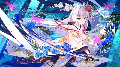 Serene Shoukaku Wallpaper Abstract Wallpaper 4K 1920x1080 Hd, Desktop, Wallpaper, Featuring, Shoukaku, From, Azur, Lane, Depicted, Sword, Amidst, Vibrant, White, Ultrawide, Full HD