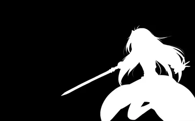 Minimalist Anime Silhouette Yuuki Minimal Wallpaper 4K 1920x1200 Minimalist, Anime, Silhouette, Of, Yuuki, Konno, From, Sword, Art, Online, White, Figure, Black, Ultrawide, Full HD