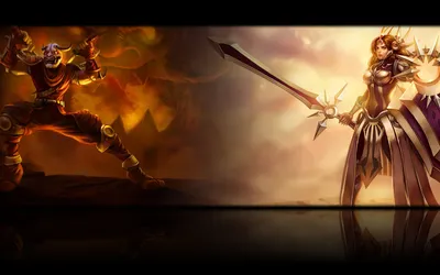 Serene Leona Wallpaper Games Wallpaper 4K 1920x1200 Leona, League, Of, Legends, Shen, Video, Game, Desktop, Gray, Purple, Brown, Ultrawide, Full HD