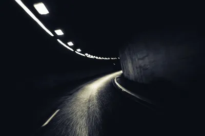 Dimly Lit Man Tunnel Black/Dark Wallpaper 4K 2048x1365 Hd, Pc, Desktop, Wallpaper, Dimly, Lit, Man-made, Tunnel, Curved, Road, Disappearing, Into, White, Gray, Ultrawide, Full HD