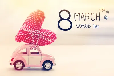 Pink Toy Car Carrying Cars Wallpaper 4K 5760x3840 A, Pink, Toy, Car, Carrying, Red, Heart, Tied, String, March, Women, 039, White, Landscape, 4k