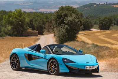 Bright Blue Mclaren 570s Supercar Cars Wallpaper 4K 4096x2731 Bright, Blue, Mclaren, 570s, Supercar, Parked, On, A, Rural, Road, Surrounded, Golden, Gray, Landscape, 4k