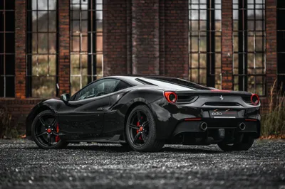 Black Gtb Edo Cars Wallpaper 4K 4096x2734 Black, Ferrari, 488, Gtb, By, Edo, Competition, Parked, Front, Brick, Building, Showcasing, Gray, Brown, Landscape, 4k