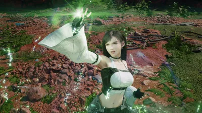 Crisp Tifa Wallpaper Fantasy Wallpaper 4K 3840x2160 Tifa, Lockhart, From, (final, Fantasy, Vii:, Revelation, Reaches, Forward, Summoning, Green, Glow, White, Gray, Ultrawide, 4k