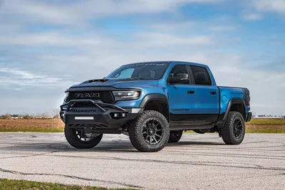 Blue Hennessey Mammoth Abstract Wallpaper 4K 8192x5464 Blue, Hennessey, Mammoth, 1000, Dodge, Ram, Truck, Displayed, Desktop, Clear, Skies, White, Landscape, 4k