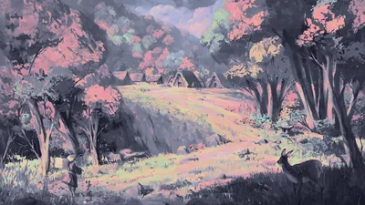 Crisp Digital Wallpaper Nature Wallpaper 4K 1920x1080 Digital, Painting, Illustration, Dreamy, Landscape, Artwork, For, Hd, Desktop, Pastel, Forest, Gray, Ultrawide, Full HD