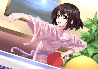 Anime Illustration Megumi Kat Saekano Abstract Wallpaper 4K 4092x2893 Anime-style, Illustration, Of, Megumi, Kat, From, Saekano:, In, Japanese, Clothes, Playing, White, Red, Landscape, 4k