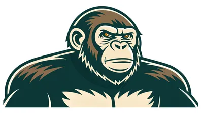 Dreamy Bold Wallpaper Minimal Wallpaper 4K 4656x2608 A, Bold, Stylized, Graphic, Of, An, Ape, With, Stern, Expression, Set, Against, White, Ultrawide, 4k