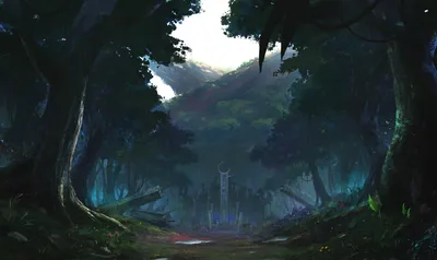 Bright Dark Wallpaper Nature Wallpaper 4K 1920x1140 A, Dark, Anime, Forest, Scene, With, Dense, Trees, Misty, Mountains, Rendered, High-definition, White, Ultrawide, Full HD
