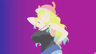 Minimalist Lucoa Miss Kobayashi Minimal Wallpaper 4K 3840x2160 Minimalist, Lucoa, From, Miss, Kobayashi's, Dragon, Maid, Kobayashi, 039, Orange, Pink, Purple, Ultrawide, 4k