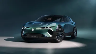 Sleek Renault Vehicle Cars Wallpaper 4K 3840x2160 A, Sleek, Renault, Vehicle, Showcased, In, Striking, Green, Color, Featuring, Emblem, Set, Gray, Ultrawide, 4k