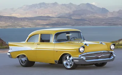 Yellow Chevrolet Bel Air Project Nature Wallpaper 4K 3000x1836 Yellow, Chevrolet, Bel, Air, Project, X, Car, Parked, Lake, Mountains, Showcased, Desktop, Gray, White, Ultrawide, QHD