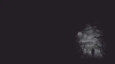 Dreamy Depicting Wallpaper Black/Dark Wallpaper 4K 2560x1440 Hd, Pc, Desktop, Wallpaper, Depicting, A, Dark, Night, Scene, Silhouetted, Figure, Standing, Gray, Ultrawide, QHD