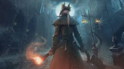 Radiant Dark Wallpaper World Wallpaper 4K 1920x1080 Dark, Fantasy, Warrior, Stands, In, A, Moonlit, City, Street, Wielding, Fiery, Weapon, Gray, Ultrawide, Full HD