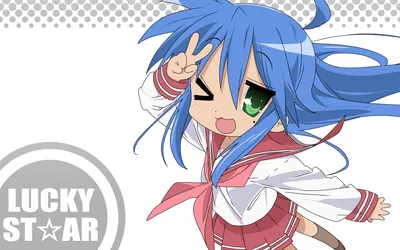Golden Konata Wallpaper Space Wallpaper 4K 1920x1200 Konata, Izumi, From, Lucky, Star, Anime, Winks, And, Flashes, Peace, Sign, Blue-haired, White, Gray, Ultrawide, Full HD