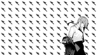 Minimalist Makima Chainsaw Minimal Wallpaper 4K 1920x1080 Minimalist, Makima, Chainsaw, Man, Anime, Desktop, White, Gray, Ultrawide, Full HD