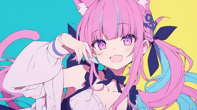 Vivid Anime Wallpaper Abstract Wallpaper 4K 1456x816 Anime, 1456x816, Yellow, White, Pink, Ultrawide