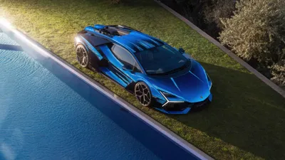 Blue Sports Car Grass Cars Wallpaper 4K 3840x2160 Blue, Lamborghini, Sports, Car, Parked, On, Grass, By, Pool, Ultra, Desktop, Highlighting, Brown, Ultrawide, 4k