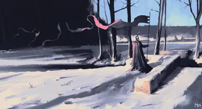 Digital Art Painting Illustration Nature Wallpaper 4K 2000x1080 Digital, Art, Painting, Illustration, Artwork, Landscape, Desktop, Showing, Cloaked, Figure, Low, White, Ultrawide, Full HD