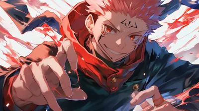 Radiant Sukuna Wallpaper Abstract Wallpaper 4K 2912x1632 Hd, Desktop, Wallpaper, Featuring, Sukuna, From, Jujutsu, Kaisen, Anime, Dynamic, Red, Blue, Gray, White, Ultrawide, QHD