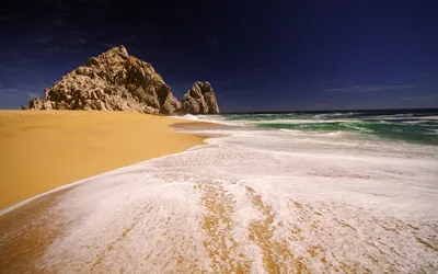 Capturing Ocean Waves Gently Washing Wallpaper 4K, Nature category