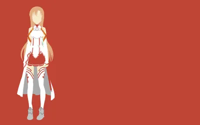 Minimalist Anime Quad Minimal Wallpaper 4K 2560x1600 Minimalist, Anime, 2k, Quad, Hd, Pc, Desktop, Wallpaper, Full-body, Flat-color, Asuna, Yuuki, Red, White, Ultrawide, QHD