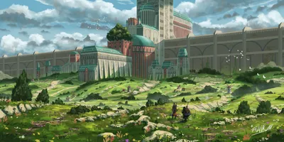 Sprawling Fantasy City Nature Wallpaper 4K 3200x1600 Hd, Pc, Desktop, Wallpaper, Featuring, A, Sprawling, Fantasy, City, Towering, Buildings, Lush, Gray, White, Ultrawide, QHD
